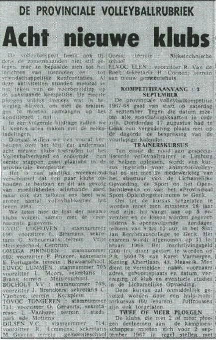 Krantenartikel : Oorsprong onbekend – vermoedelijke datum 18 Augustus 1967